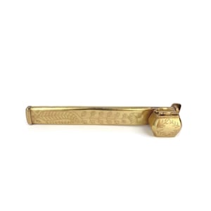 Engraved Brass Inkwell With Pen Holder, Antique Ottoman Brass Inkwell