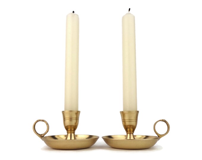 Antique Brass Candle Holder Set, Pair Brass Candlesticks Etsy