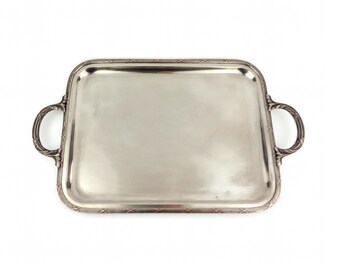 Antique Silver Plated Tray, Silver Plated Dining Tray, Copper Silver Plated Tray