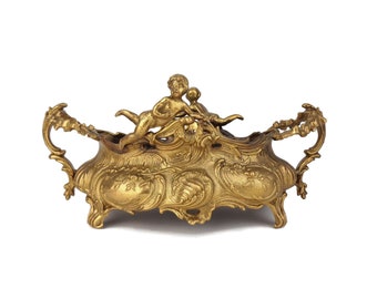 Art Nouveau Jardiniere, Antique Bronze Jardiniere, Antique Bronze Planter Box, Flowers Decor