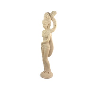 Vintage Balinese Woman Statue in Traditional Vintage Dress