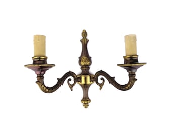 Lampe murale vintage en laiton, appliques murales en laiton antique, appliques murales en laiton français