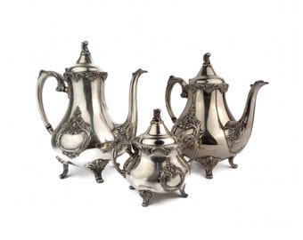 Webster Wilcox “english Flutes” Silverplate Coffee & Tea Set – 4