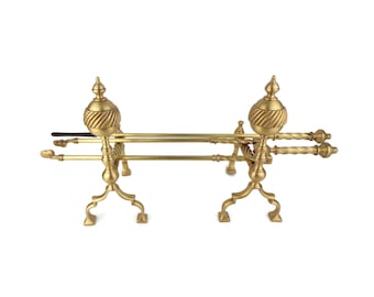 Panier Porte-allumage Vintage Années 70 – Cuivre Et Laiton, Anse Pivotante, Cheminée