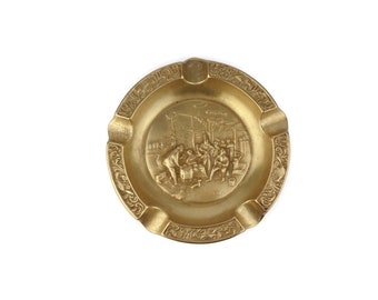 Antique Brass Ashtray w/Period Scene - Etsy 日本