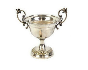 Silver Pedestal Bowl, Victorian Bowl With Stand and Double Handles