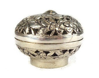 Antique Engraved Metal Jewelry Box
