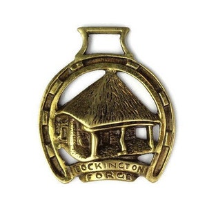 Vintage Horse Medallion, Antique English Brass Horse Medallion, Brass Horse Accessory