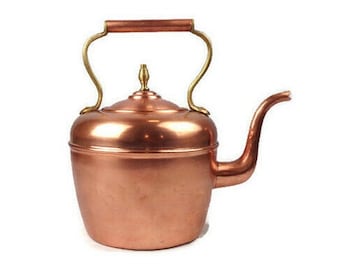 Tetera de cobre antigua, tetera marroquí grande, tetera de cobre marroquí vintage de Freres