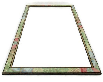 Vintage Large Wooden Mirror, Large Wall Hanging Wooden Mirror With Rainbow Tone