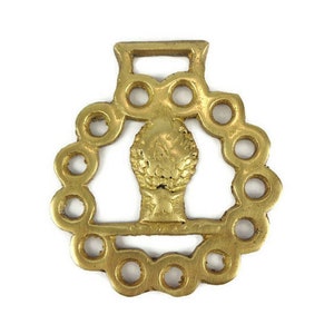 Antique Brass Horse Medallion, Brass Horse Accessory