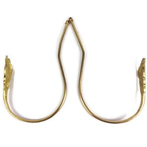 Antique Brass Curtain Wall Hooks, Pair Brass Curtain Rod Wall Holders