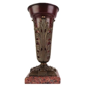 Antique French Vase With Marble Base