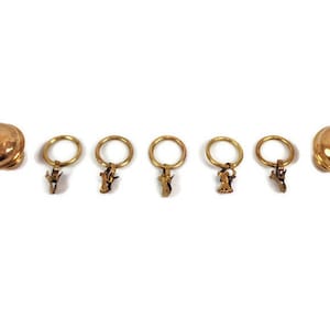 Vintage Brass Curtain Rod Holder Accessory Set
