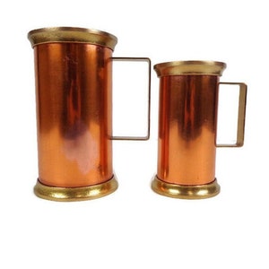 Vintage Copper Measuring Cups Set of 2, Pair Copper Measuring Cups