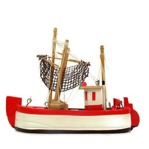 Vintage Wooden Ship Model, Wooden Boat Souvenir, Nautical decor