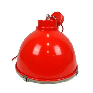 Vintage Red Lamp, Large Hanging Lamp, Red Ceiling Lamp
