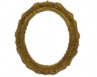 Antique Oval Mirror With Gold Tone Frame, Vintage Wall Mirror, Large Oval Mirror