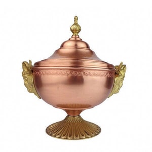 Antique Copper Bowl With Lid, Copper Serving Bowll