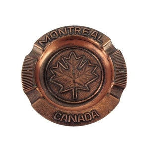 Vintage askfat i koppar Kanada, Montreal askfat i koppar