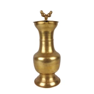 Brocca in ottone vintage, brocca in ottone rivestita incisa, brocca in ottone anticato con coperchio
