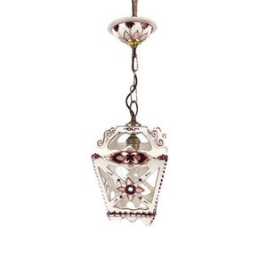 Antique Ceramic Chandeliers, Vintage Ceramic Hanging Lamp, Mid Century Hanging Lamp