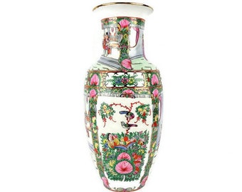 Vintage grote Chinese keramische vaas, handgeschilderde keramische vaas China
