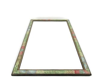 Vintage Large Wooden Mirror, Large Wall Hanging Wooden Mirror With Rainbow Tone