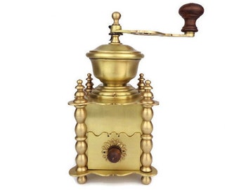 Antique Coffee Mill, Vintage Coffee Mill, Brass Coffee Grinder