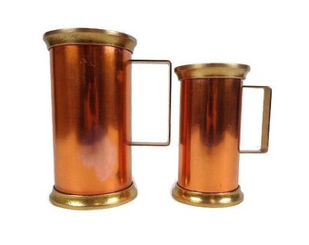 Vintage Copper Measuring Cups Set of 2, Pair Copper Measuring Cups