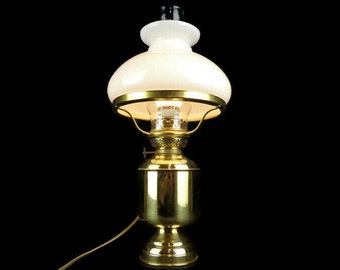 Antike Tischlampe, Vintage Messing Tischlampe, Mid Century Tischlampe