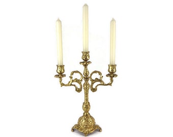 Antique Brass Candle Holder, Vintage Brass Candlestick