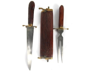 Besteck Gabel und Messer Set mit Holz Koffer