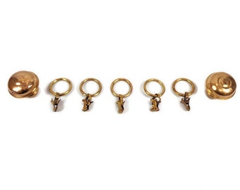 Vintage Brass Curtain Rod Holder Accessory Set