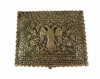 Antike Bronze Schmuckschatulle mit Doppelkopf Adler, Roman Empires Doppelkopf Adler Schmuckschatulle