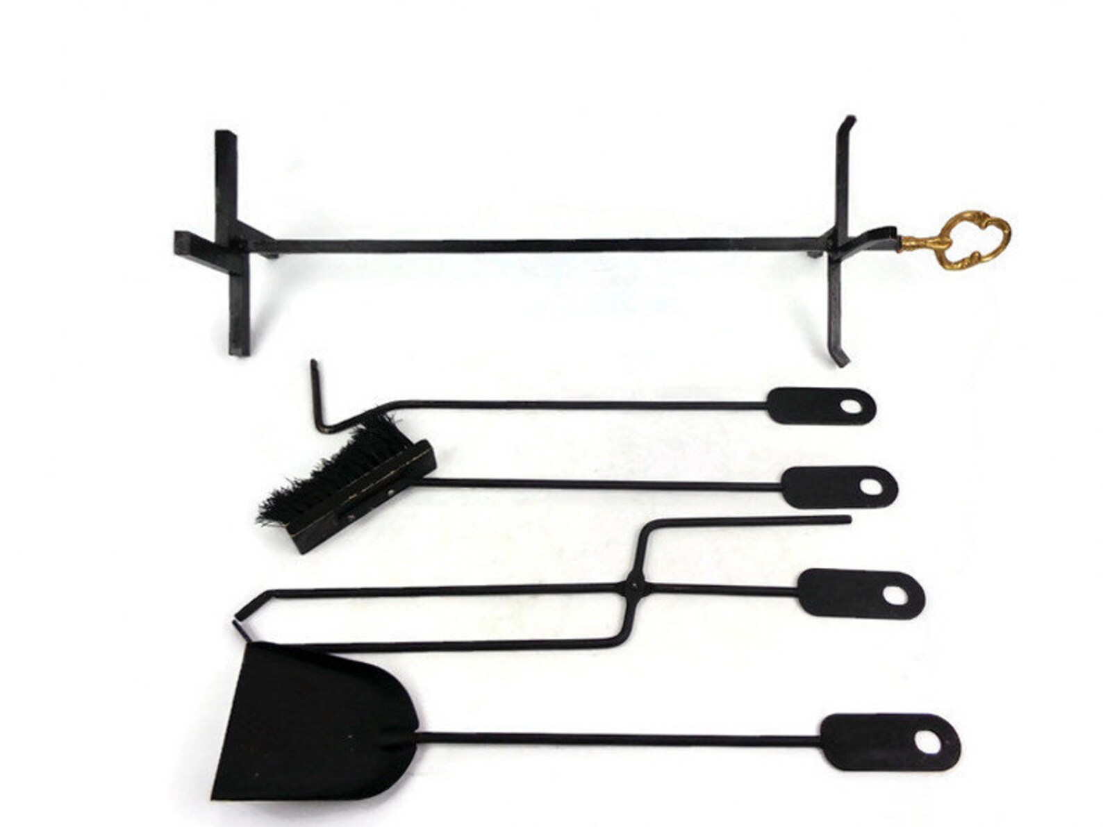 Antique Large Fireplace Iron Tools Set Vintage Fireplace Etsy