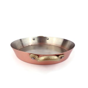 Antique Copper Cooking Pan, Vintage Copper Pan With Brass Handles
