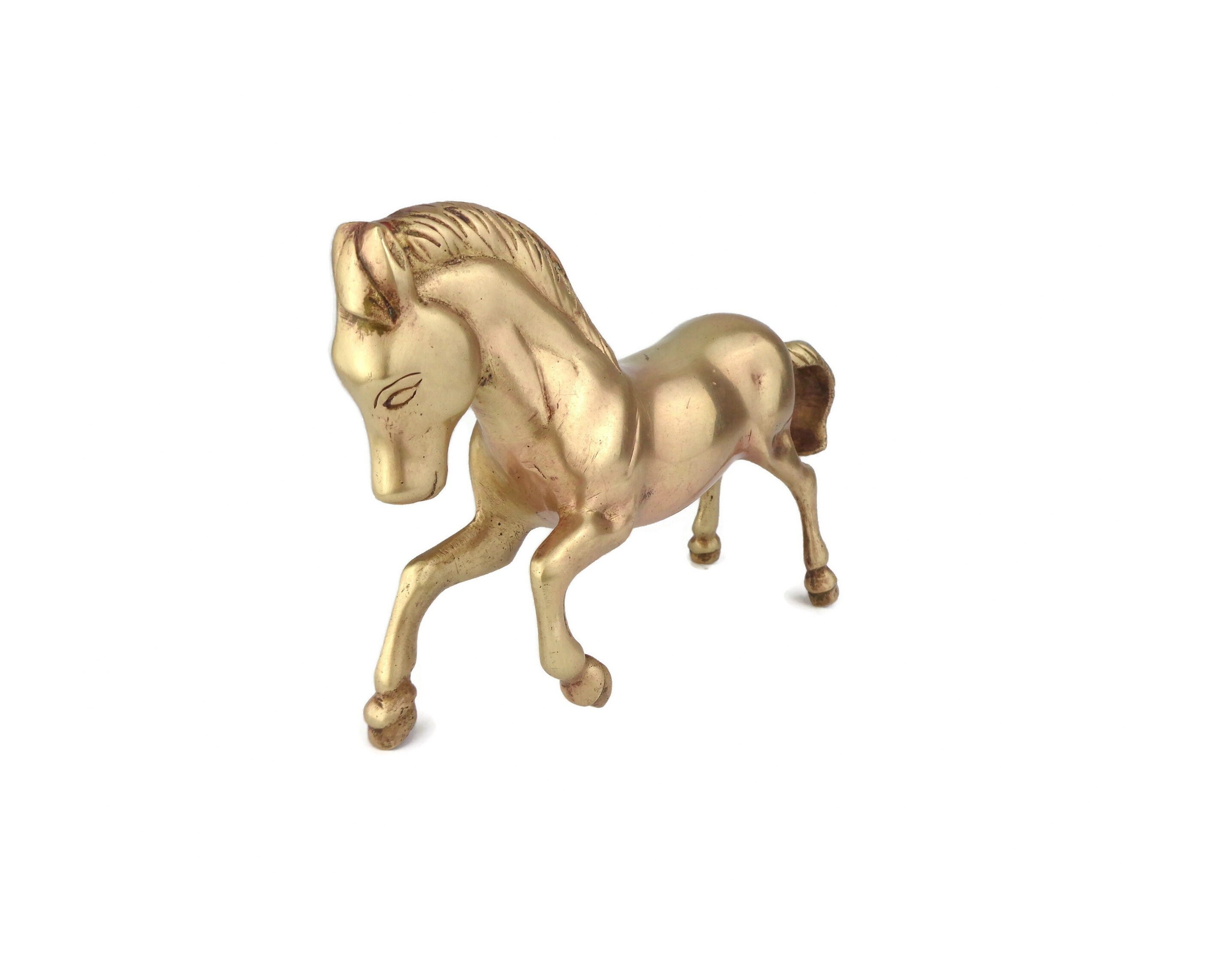 アンティーク真鍮の馬の像、ヴィンテージ真鍮の馬の置物 - Etsy 日本