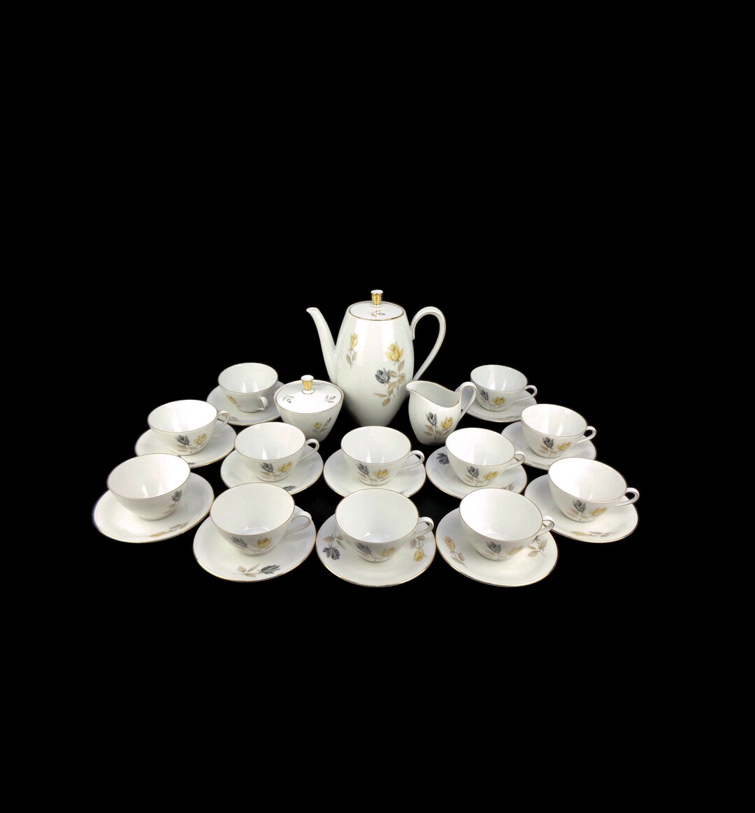 Bavarian Porcelain Coffee Tea Set, Vintage Porcelain Breakfast Set ...