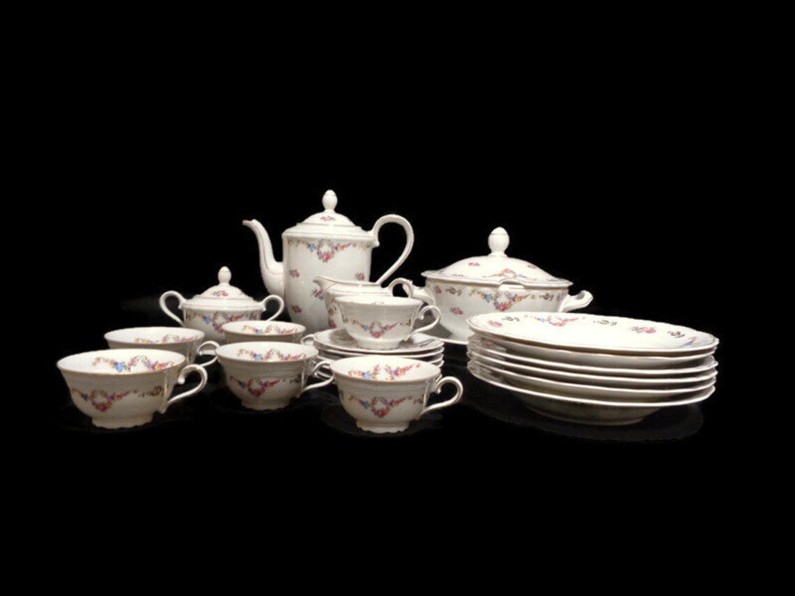 Vintage Porcelain Breakfast Set, Breakfast Dining Set Bavaria Germany ...