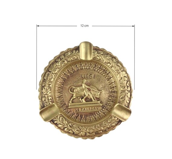 アンティーク真鍮灰皿、ル・トーロー・リエージュ灰皿、リ・トーレ灰皿