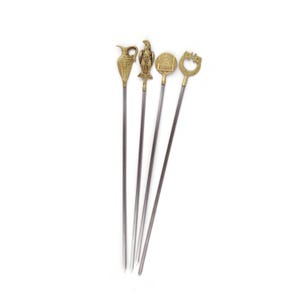 Vintage Barbecue Skewer Set of 4, Handmade BBQ Skewer Set