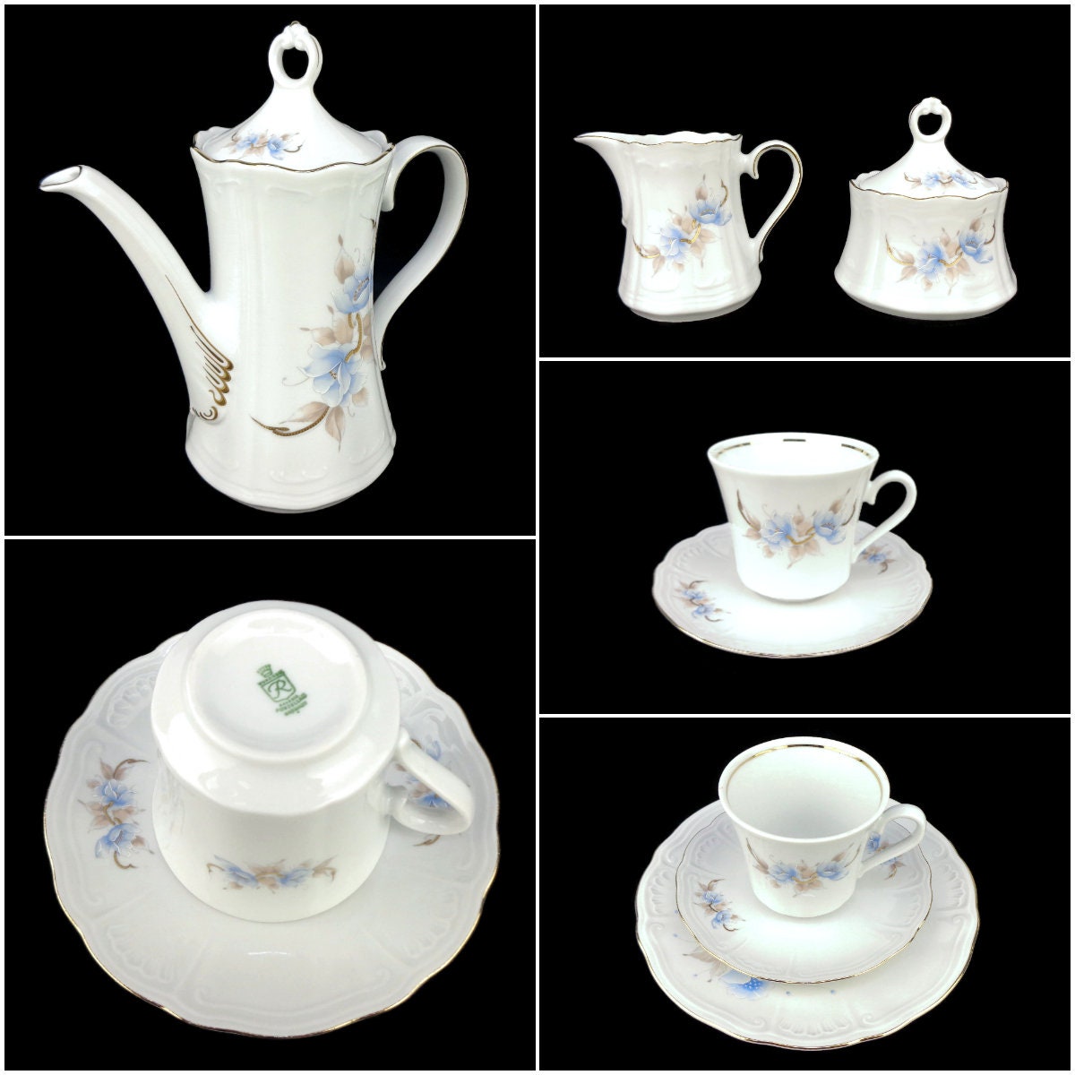 Vintage Porcelain Breakfast Set, Breakfast Dining Set Bavaria Germany ...
