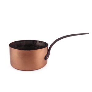 Large Copper Saucepan, Vintage Copper Cooking Pan With Iron Handle France