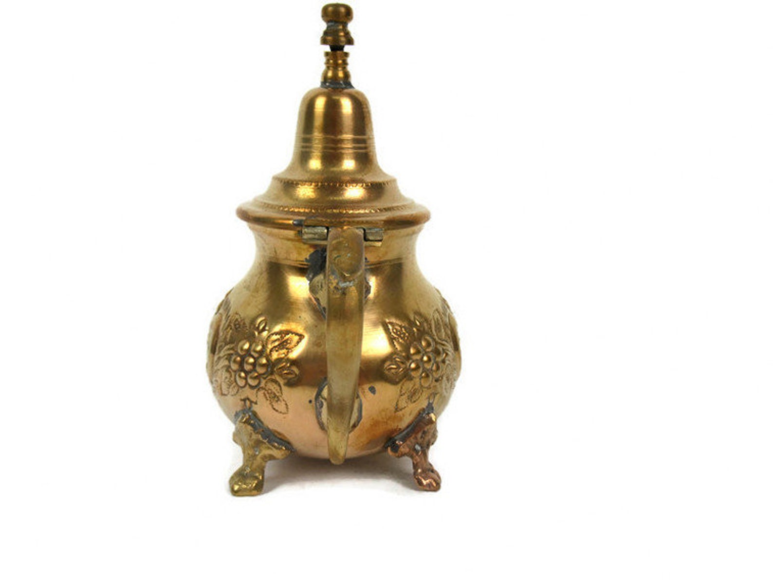Vintage Moroccan Brass Teapot With Legs Moroccan Brass Etsy