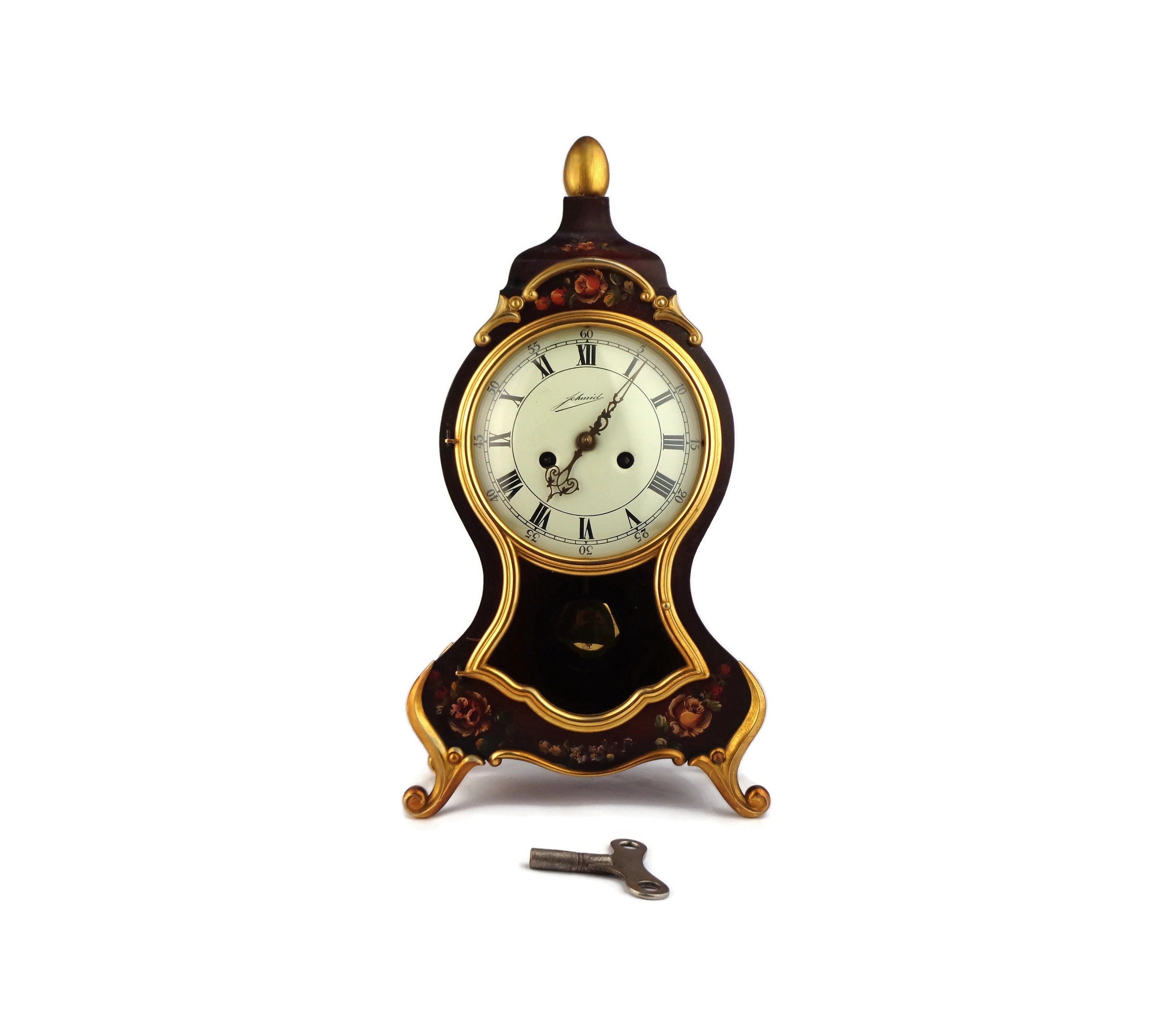 Antique Mantel Clock, Schmid Mantel Clock, Mantel Table Clock Schmid Germany