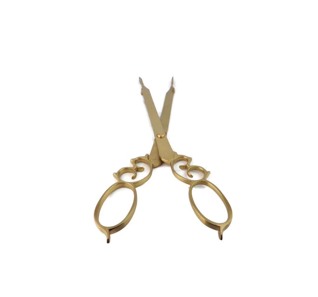 ヴィンテージ　ブラス　ファイヤートング Antique Fireplace Tongs, Vintage Fireplace Decor, French Fire Pit