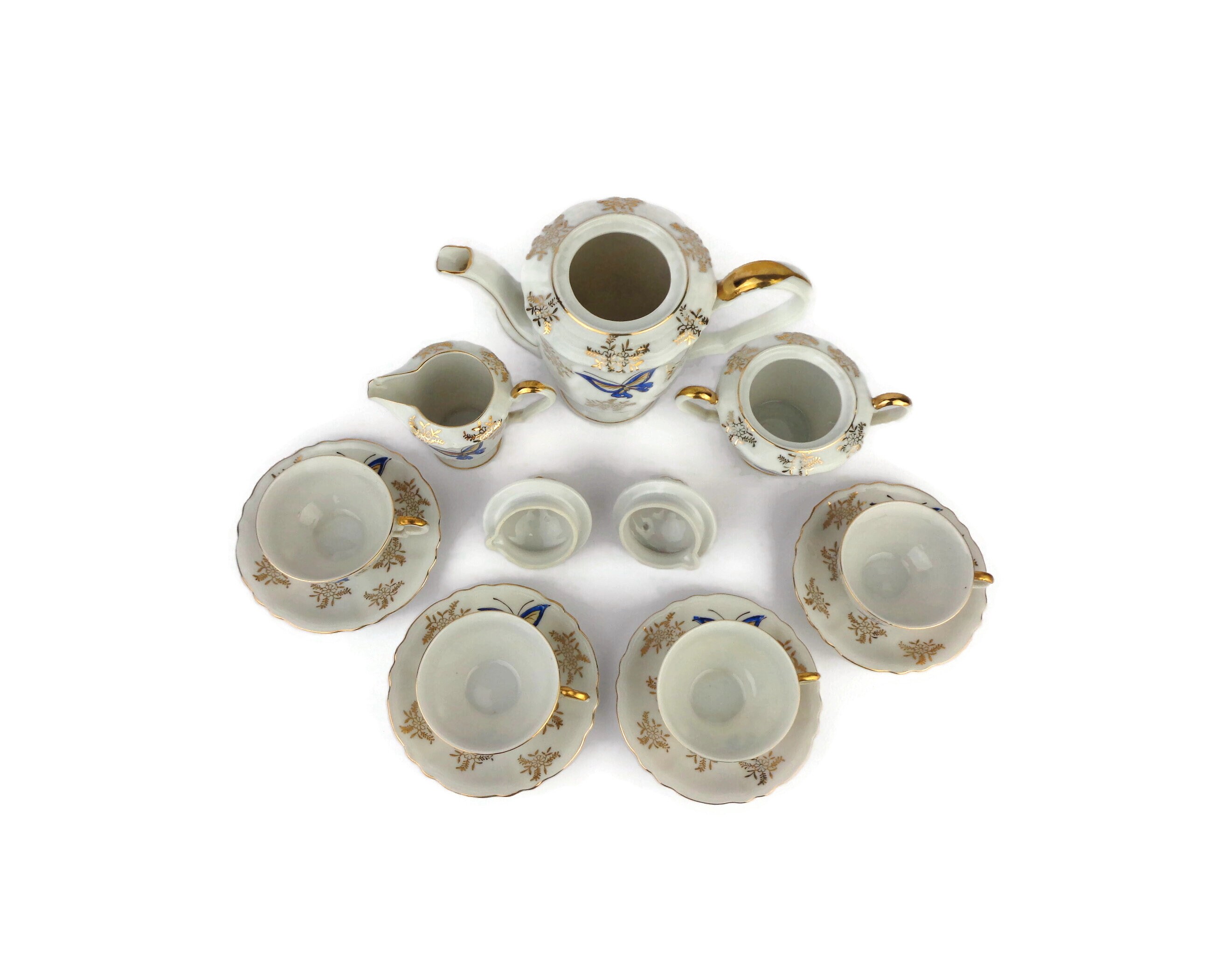 Vintage Porcelain Tea Cooffee Set, Antique Porcelain Coffee Tea Set - Etsy