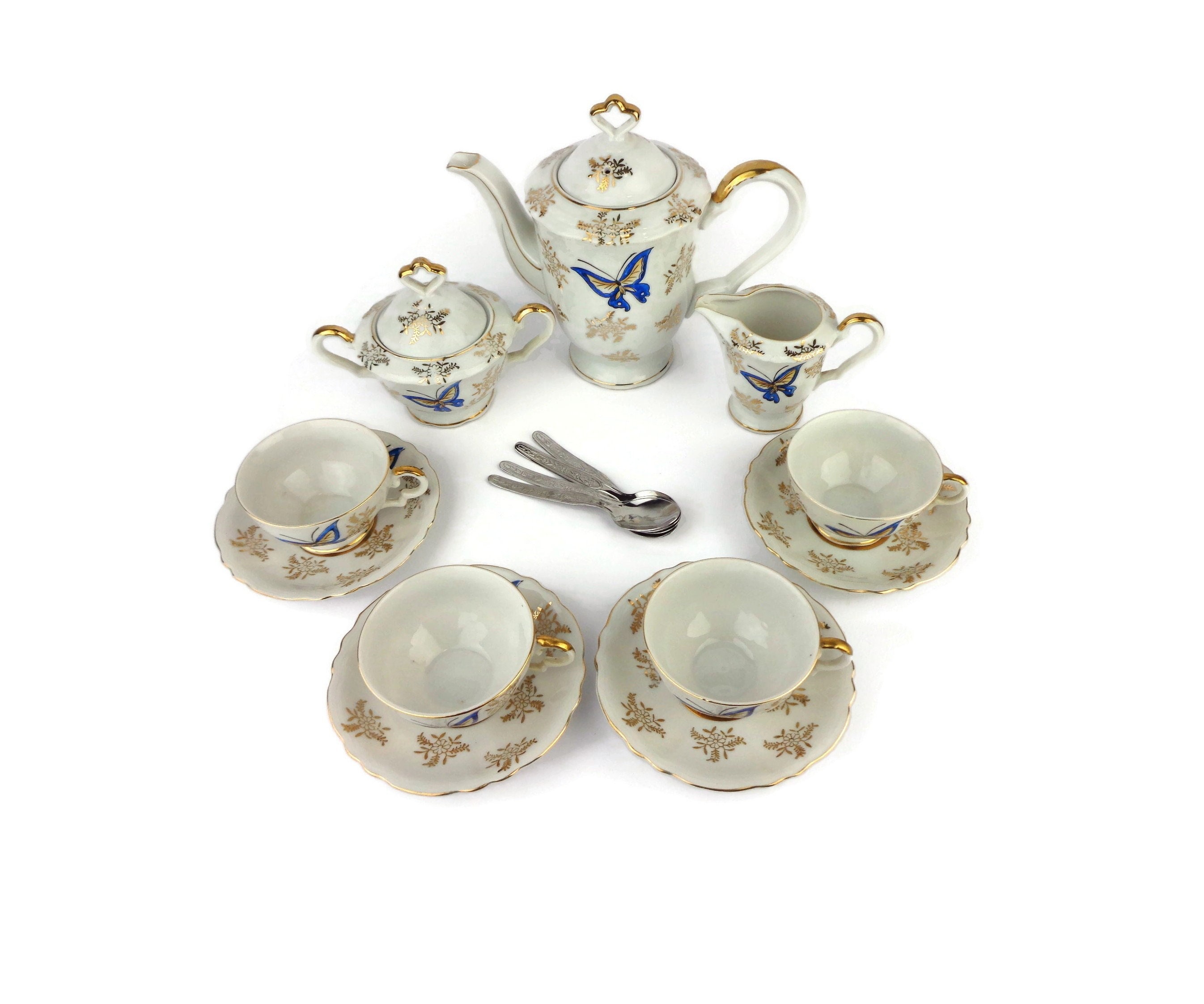 Vintage Porcelain Tea Cooffee Set, Antique Porcelain Coffee Tea Set - Etsy