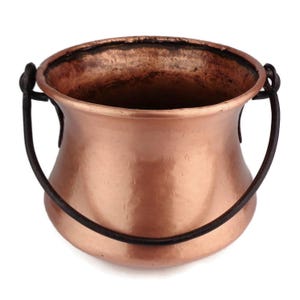 Antique Copper Cauldron, Handmade Copper Cauldron, Solid Copper Cauldron, Vintage Copper Planter